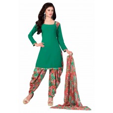 Triveni Beautiful Green Colored Printed Polyester Salwar Kameez